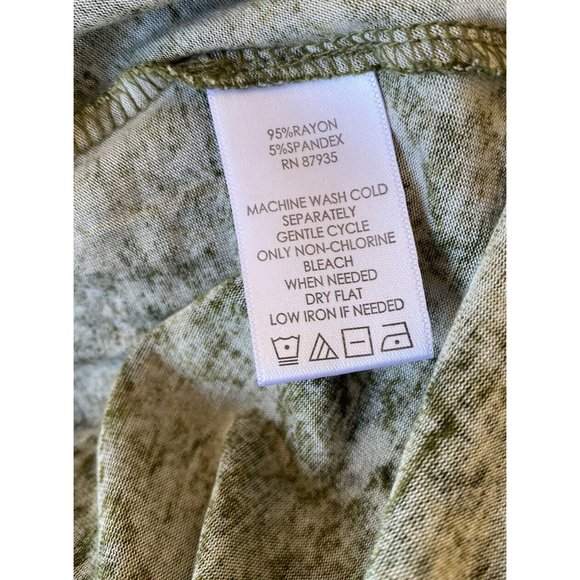 COPY - Logo Layers By Lori Goldstein Top Small Green 3/4 Sleeves Stretch Hi Low… - Picture 8 of 8